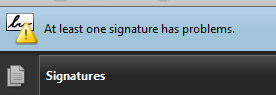 1at least one signature has problems