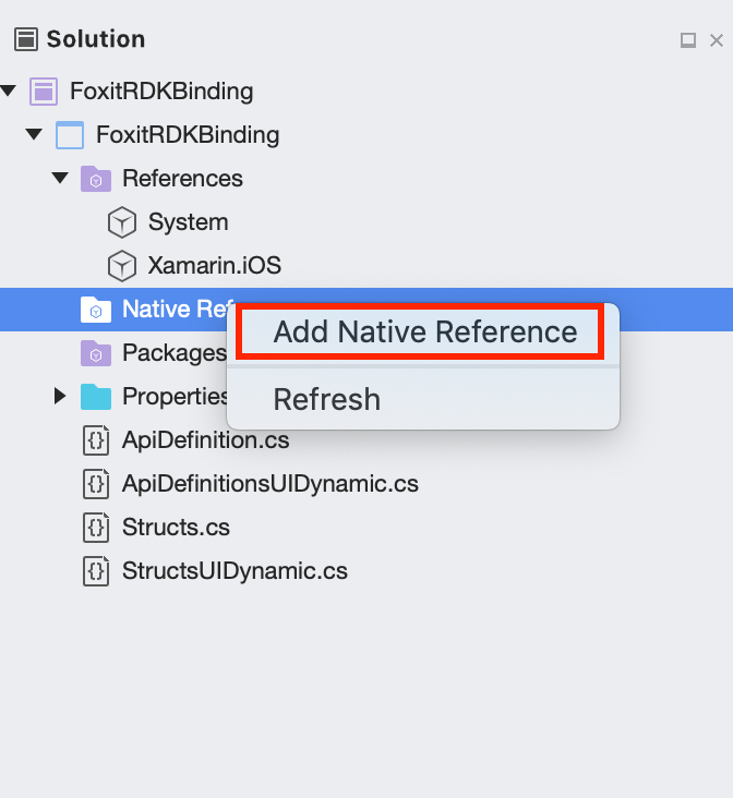 add native references foxit rdk binding solution sdk developer guide 1