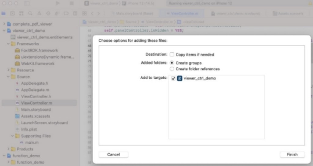 adding files ios tool