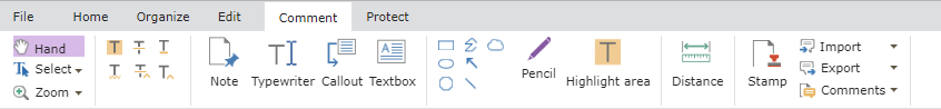 annotations top toolbar