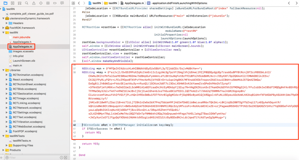 app delegate ios html code string test options
