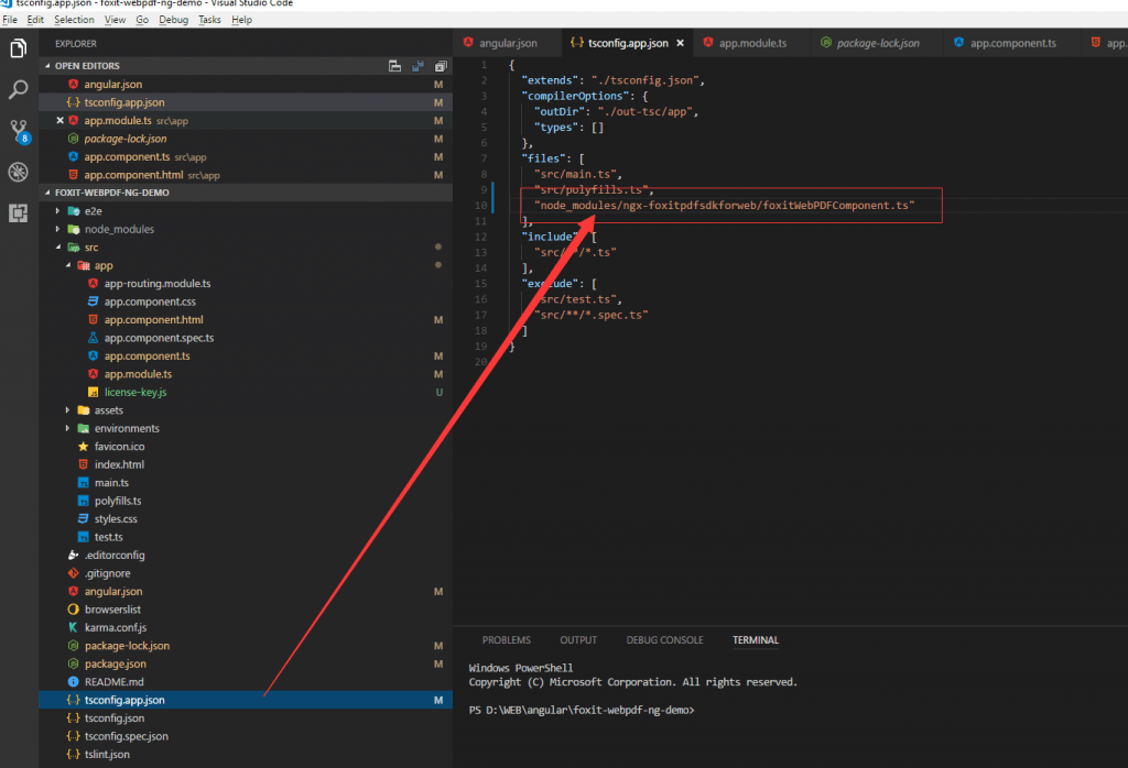 app modules angular html code angular