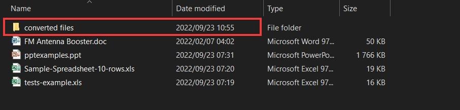 converted files