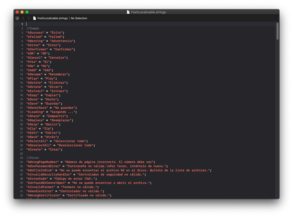code html foxit localisation strings file ios