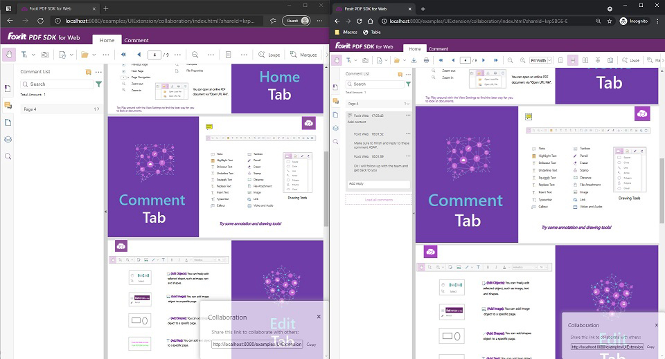 collaboration pdf feature sdk
