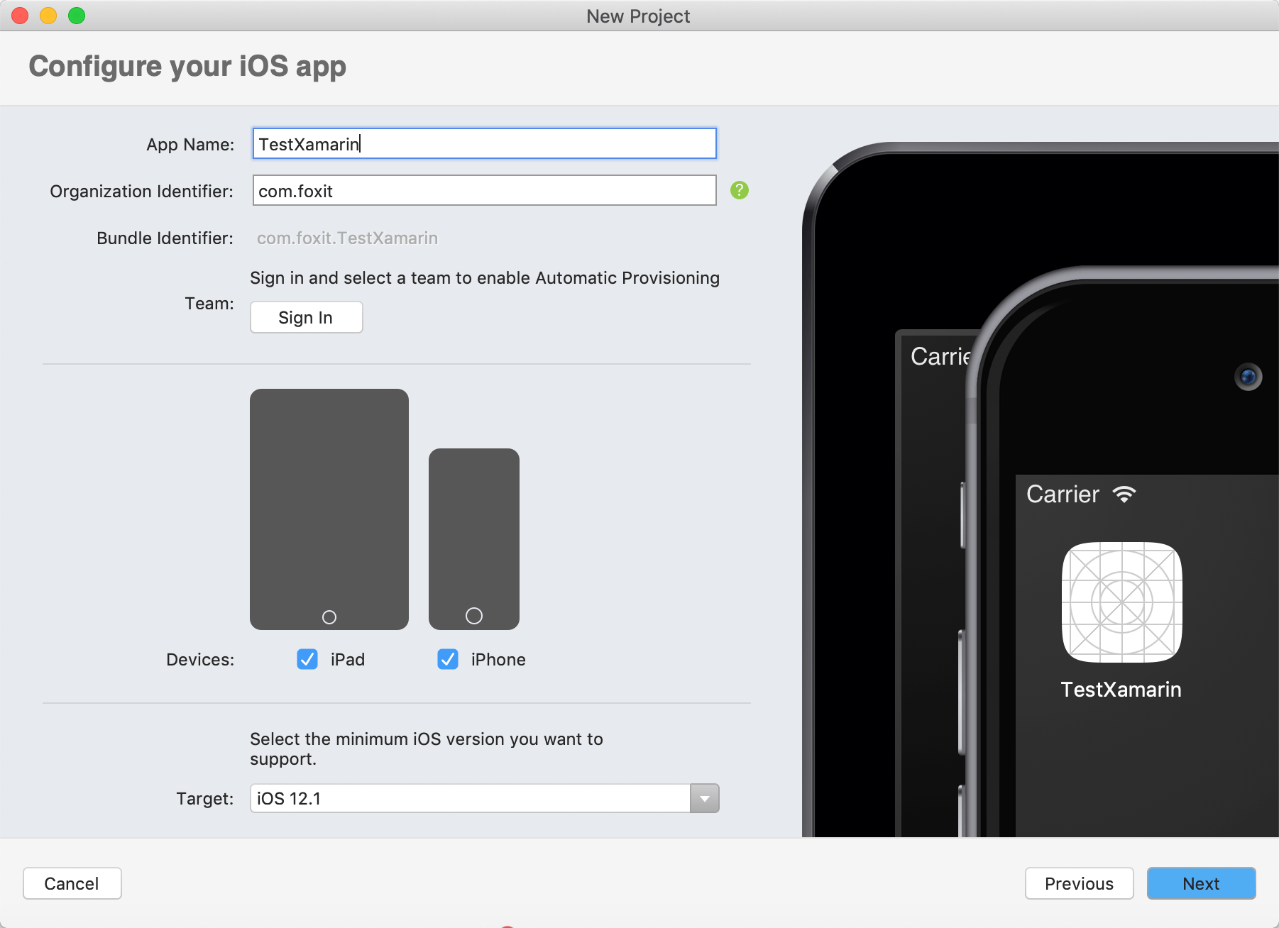 configure your ios app foxit new project ipad iphone foxit sdk pdf