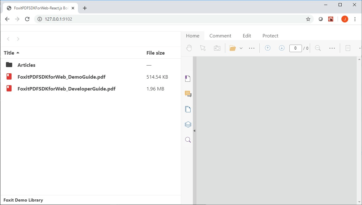 demo developer foxit pdf sdk web tab dual tools
