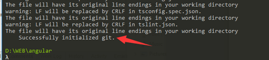 file angular text code html successfully initialized git
