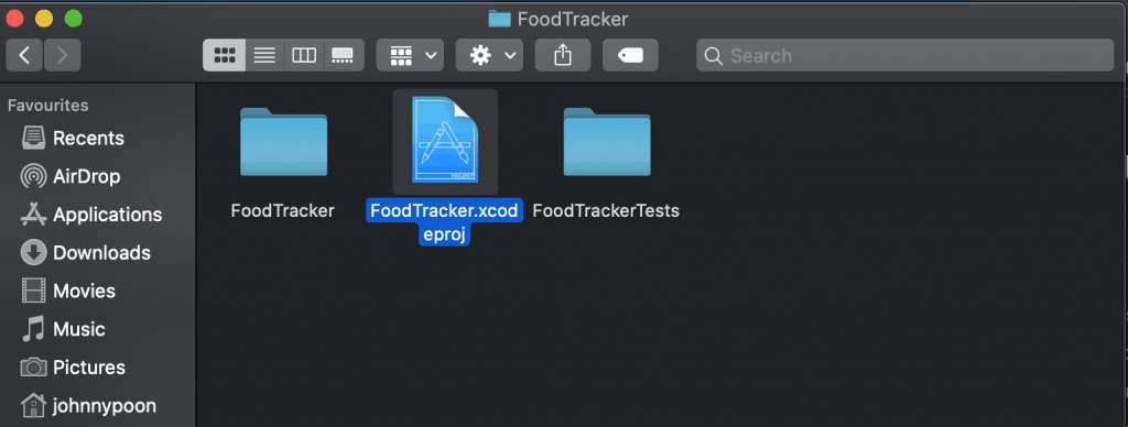 food tracter xcode project document folder tool sdk swift