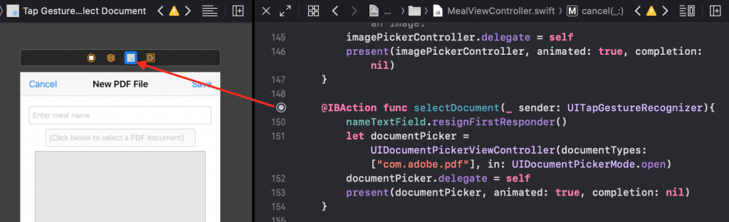foxit coding tap gesture select document pdf sdk
