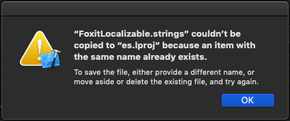 foxit localizable strings error workshop ios