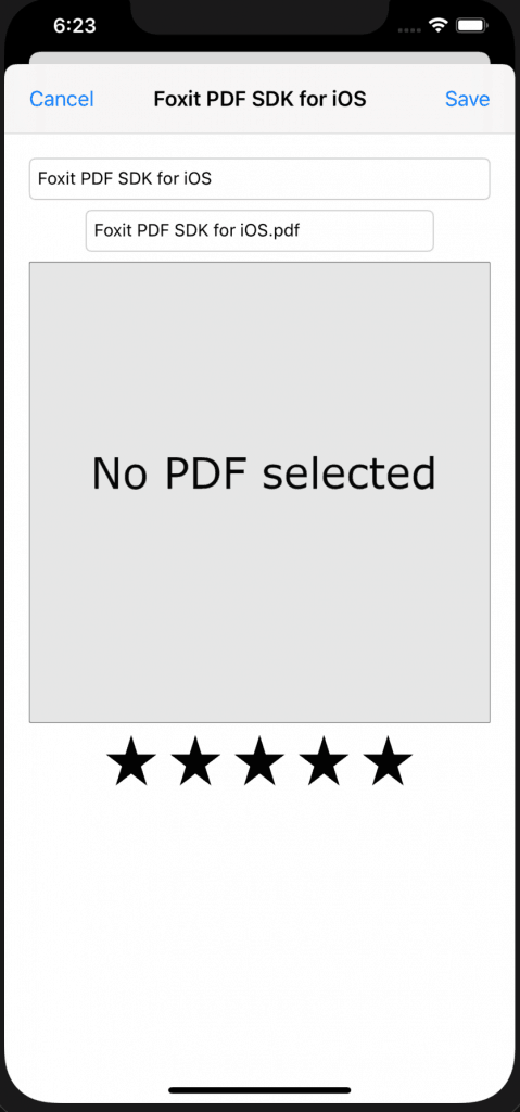 foxit pdf sdk ios no selected save options