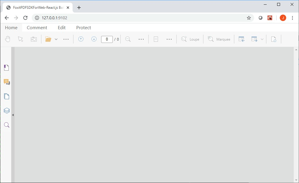 foxit pdf sdk web react js tab version options tools