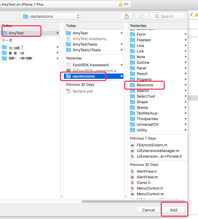 Adding resource files and headers to your project