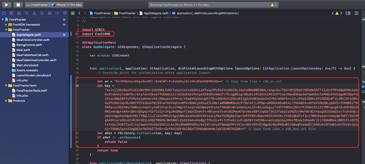 import rdk foxit code app delegate sdk pdf foxit