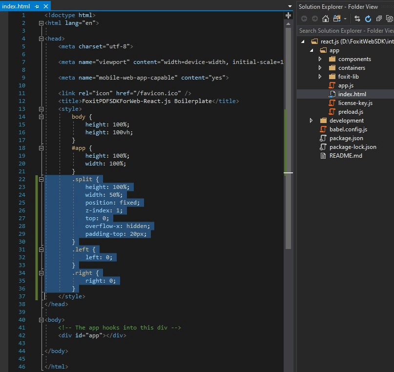 index html code copy secion highlighted coding pdf solution explorer