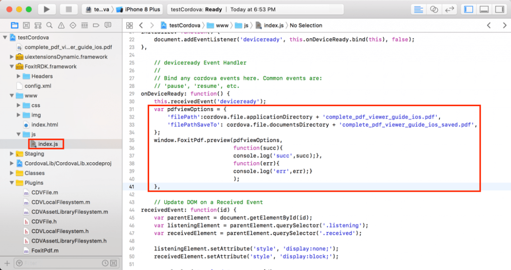 index html code ios view options foxit