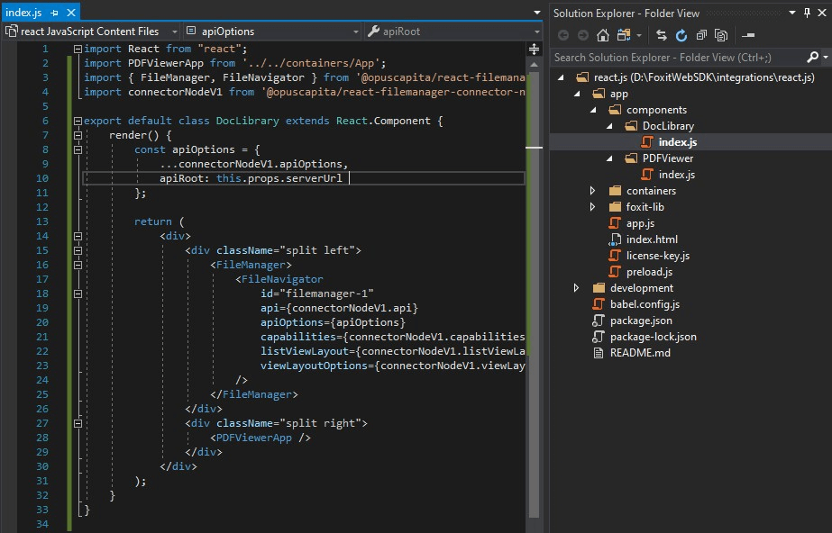 index pdf js react javascript foxit sdk files