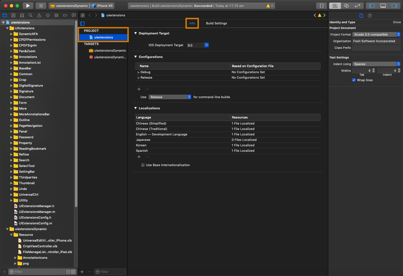 info project ui extensions foxit files ios