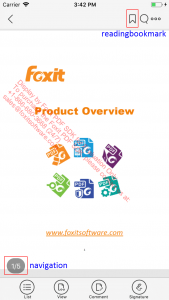 ios reading bookmark icons navigation tool foxit pdf