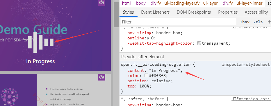 loading icon change view pdf sdk web css coding