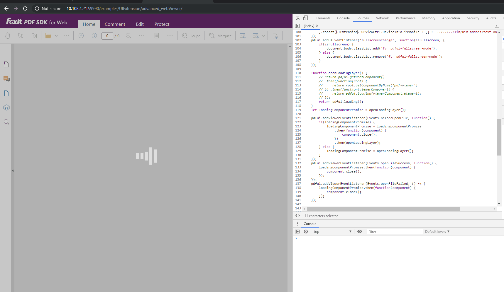 loding icon tool view css coding output web foxit pdf sdk