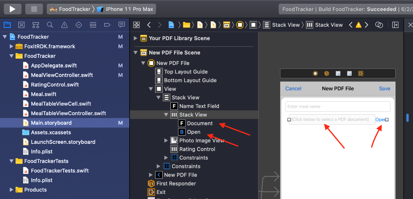 main storyboard stack view document open foxit pdf sdk