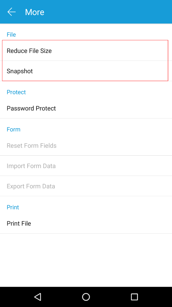 more options file size snapshot foxit pdf sdk