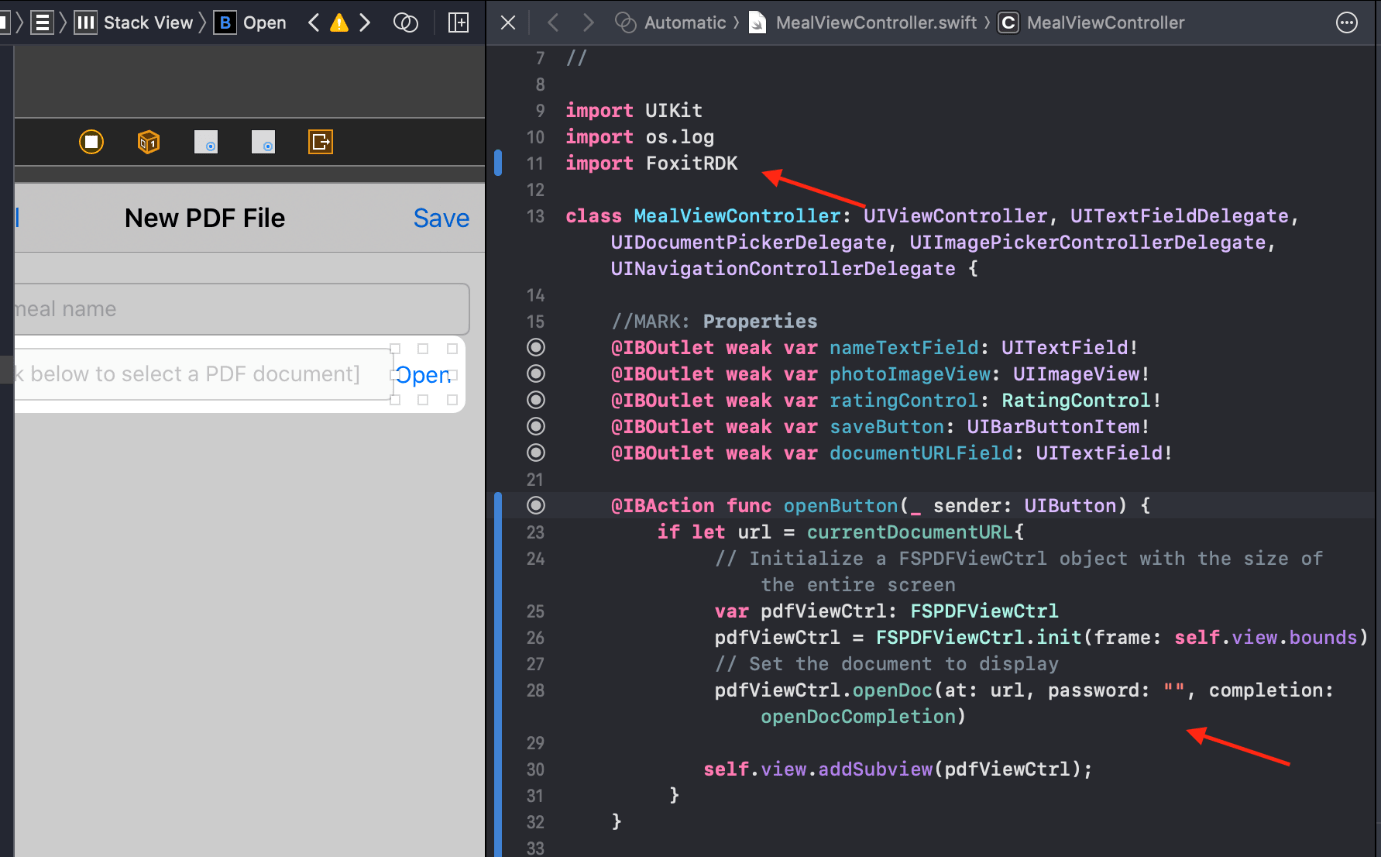 new pdf sdk foxit code settings documents options