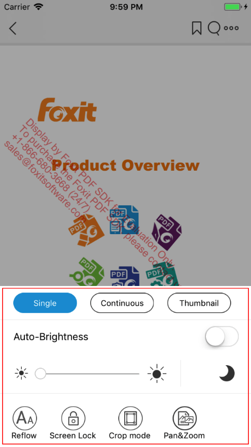 page layout settings brightness foxit pdf product overview ios