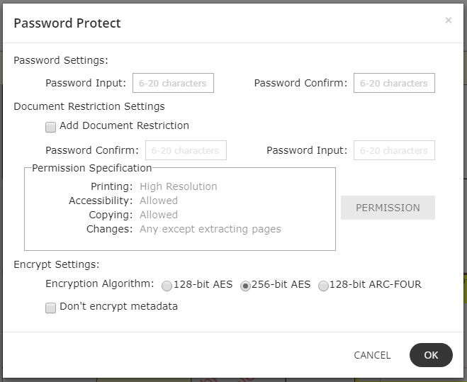 password protect