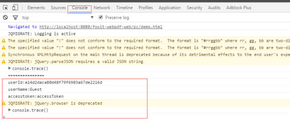 pdf console preserve log jquery browser deprecated