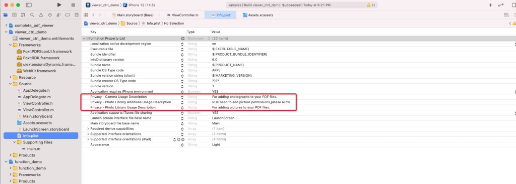 permissions pdf sdk ios mobile scan app