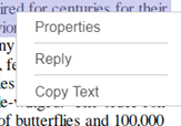 properties reply copy text menu pdf web foxit