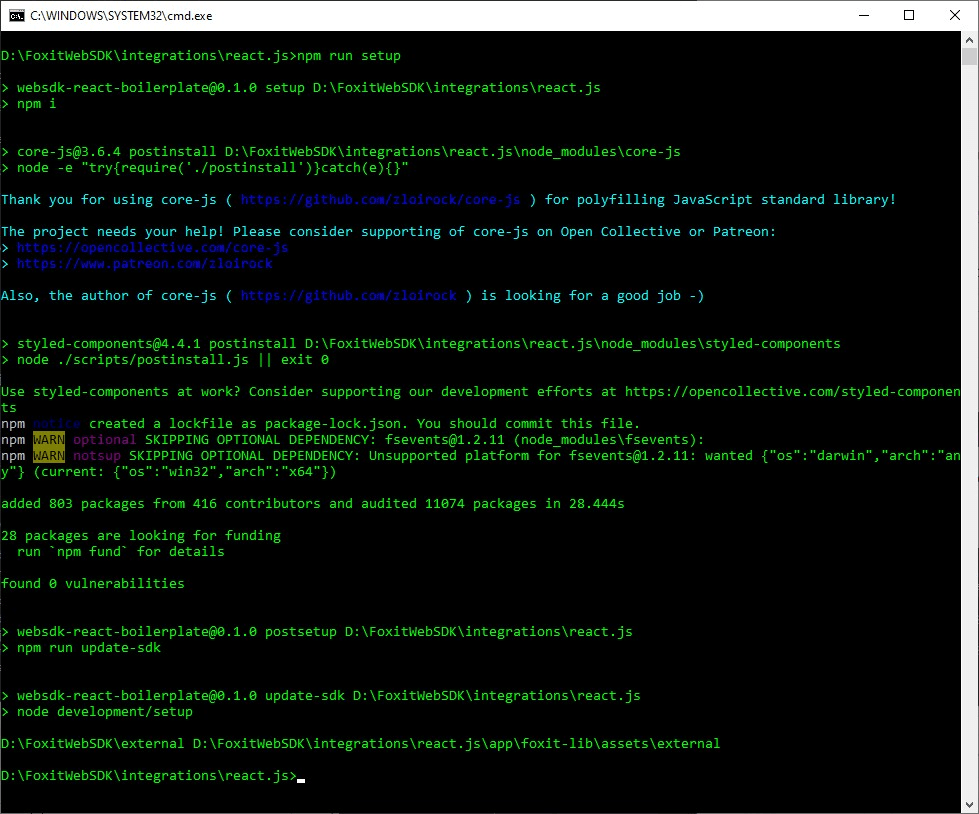 react pdf js windows system command foxit integrations
