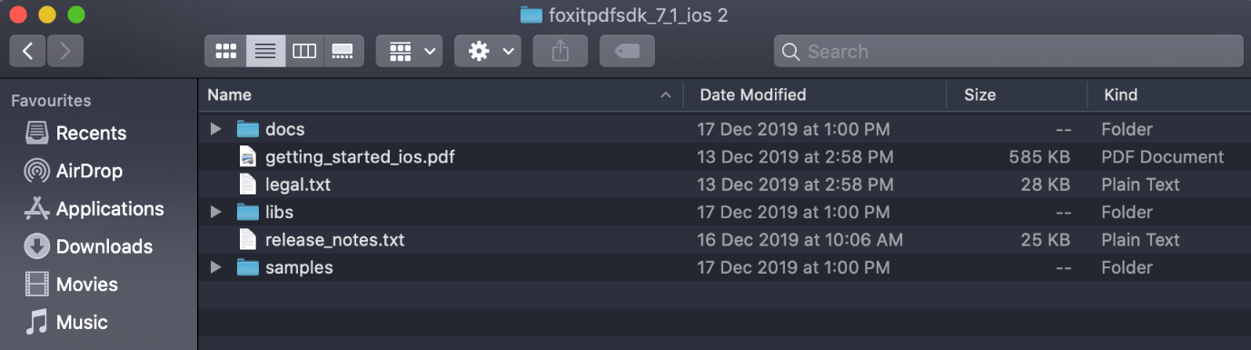 release foxit pdf sdk ios settings files samples