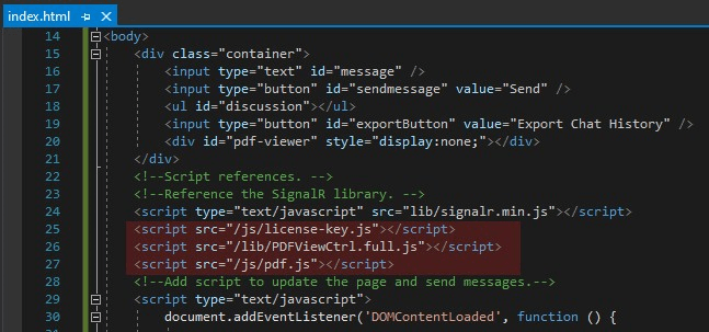 script index html code pdf sdk foxit body text