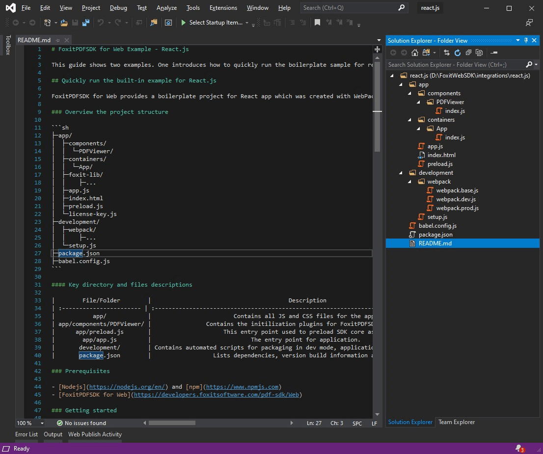 solution explorer folder view pdf sdk foxit html code