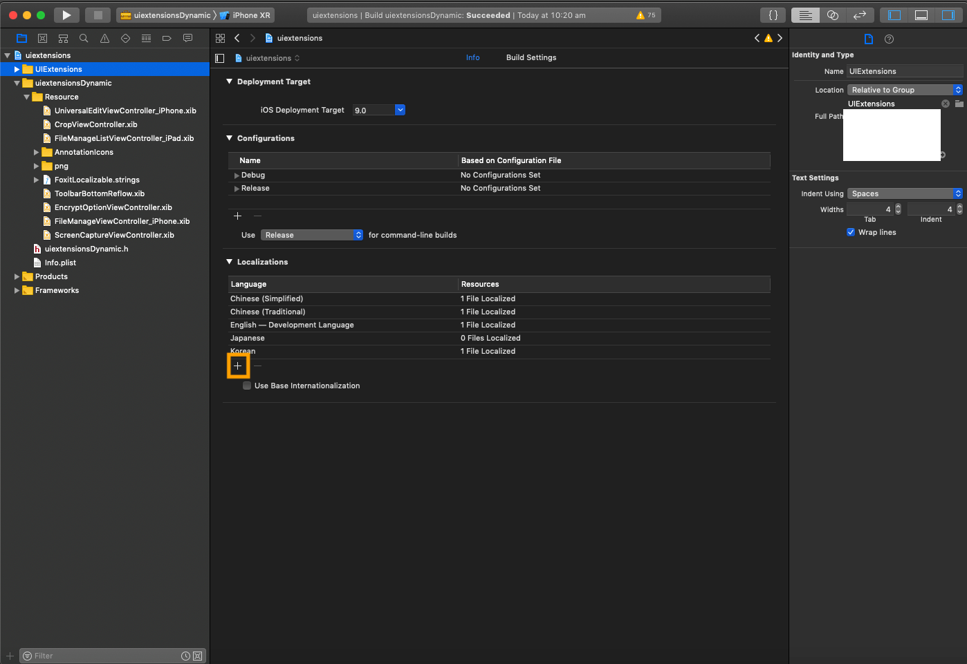 ui extensions settings add language ios pdf