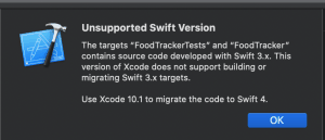 unsupported swift version notice error guide