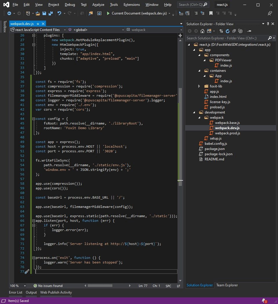 web developer pdf js sdk react javascript content files