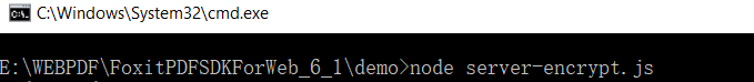 windows system command foxit pdf sdk web demo node server encrypt